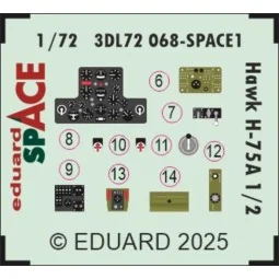 Hawk H-75A 1/2 SPACE ARMA HOBBY, 1/72 - Eduard Accessories 3DL72068 2