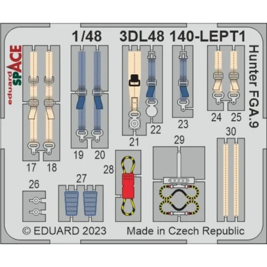 Hunter FGA.9 SPACE 1/48 AIRFIX, 1/48 - Eduard Accessories 3DL48140