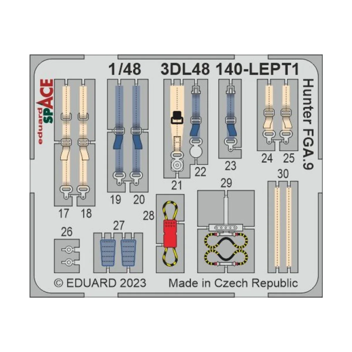 Hunter FGA.9 SPACE 1/48 AIRFIX, 1/48 - Eduard Accessories 3DL48140