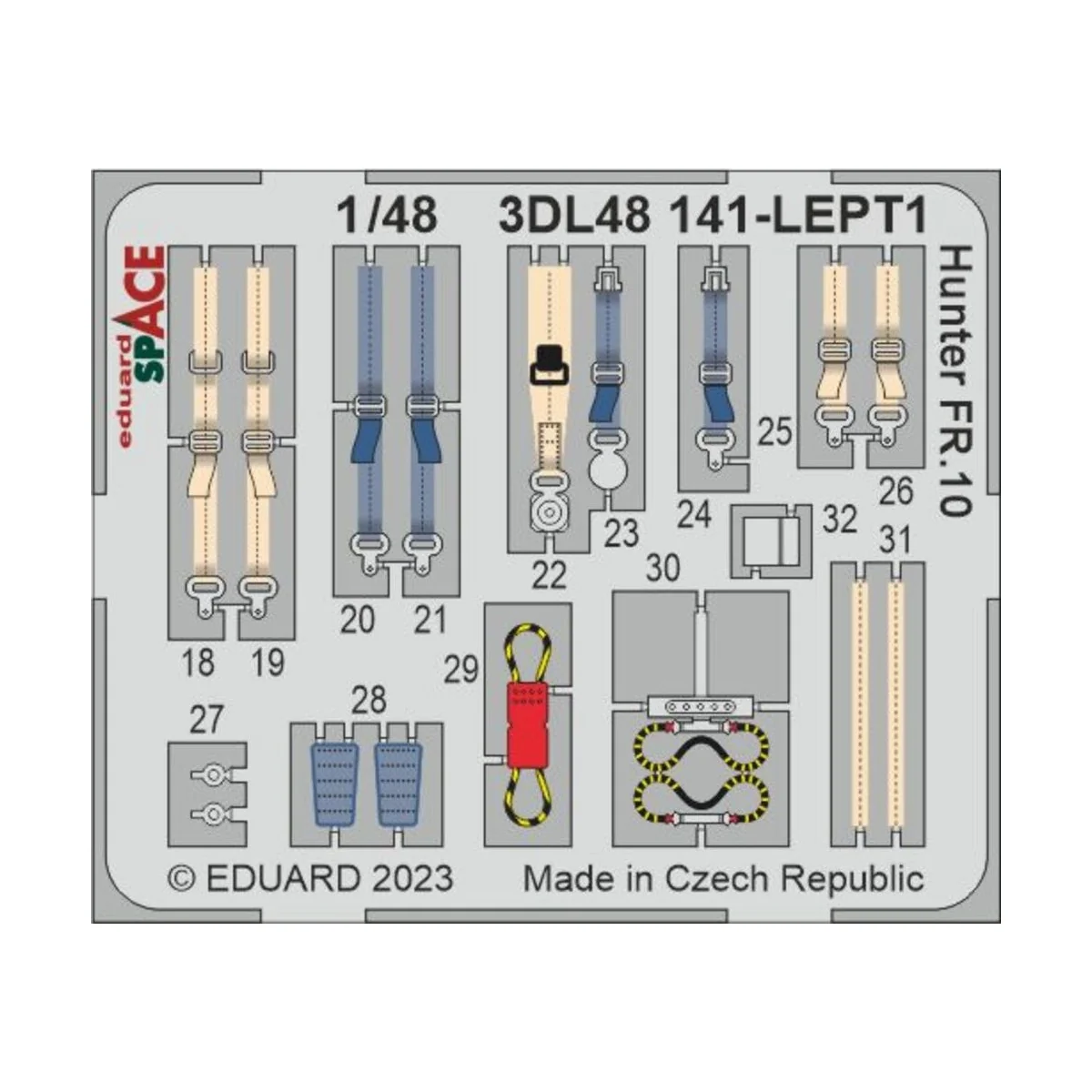 Hunter FR.10 SPACE 1/48 AIRFIX, 1/48 - Eduard Accessories 3DL48141