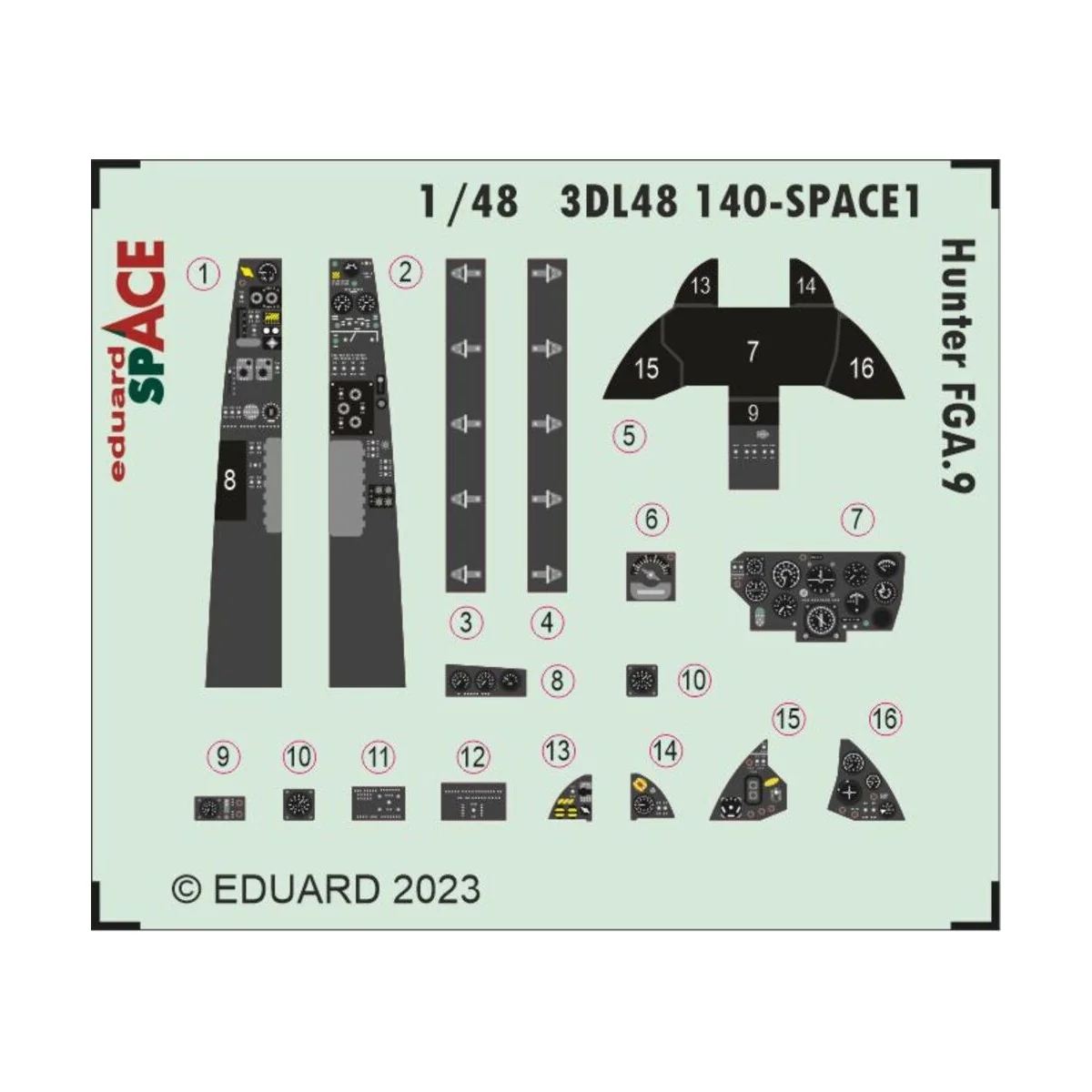 Hunter FGA.9 SPACE 1/48 AIRFIX, 1/48 - Eduard Accessories 3DL48140