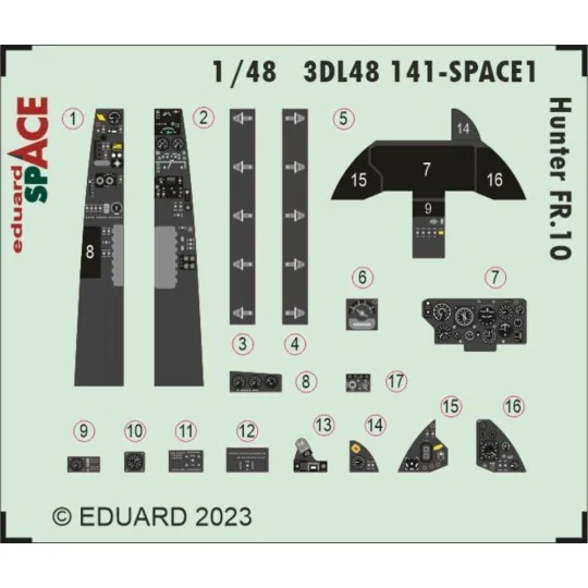 Hunter FR.10 SPACE 1/48 AIRFIX, 1/48 - Eduard Accessories 3DL48141