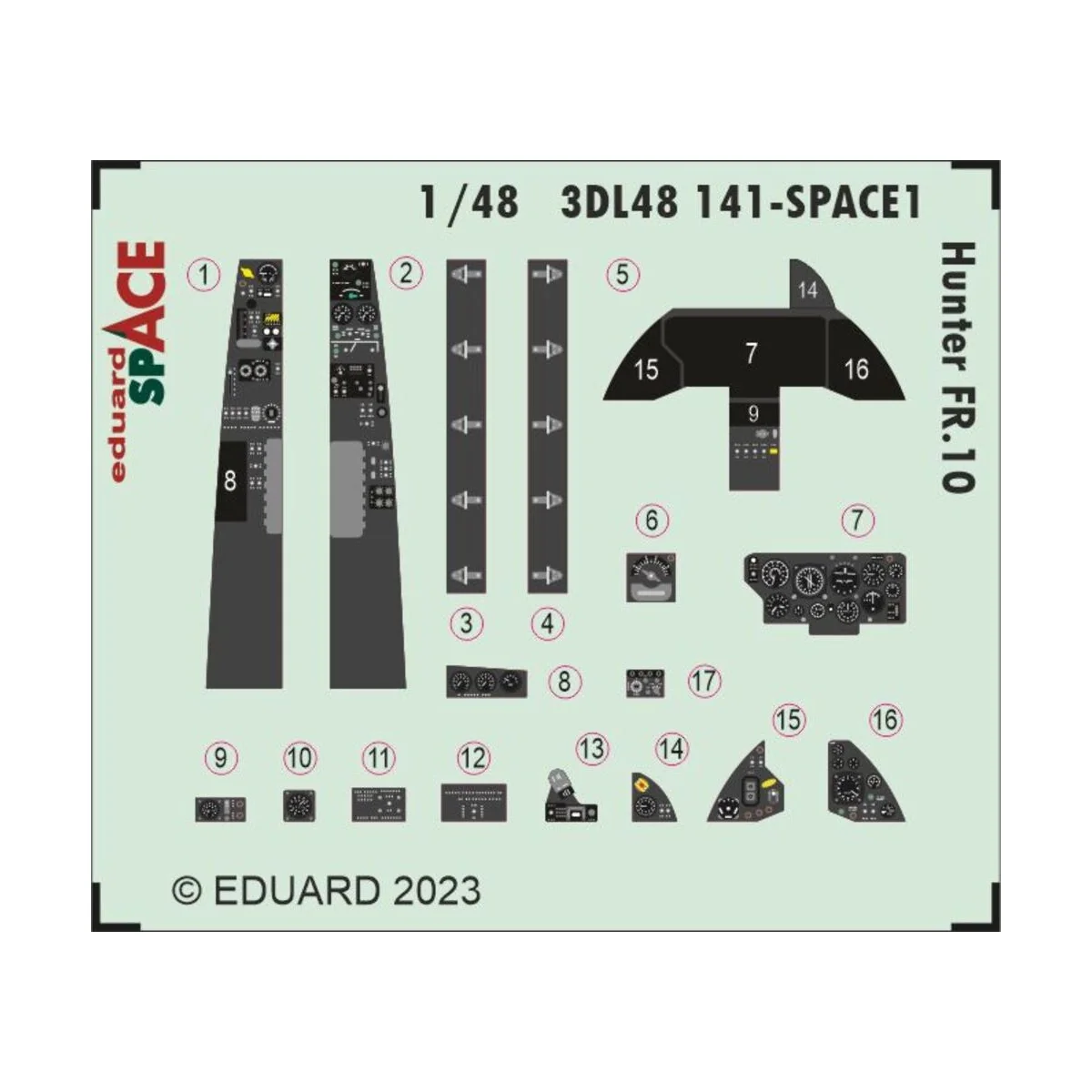 Hunter FR.10 SPACE 1/48 AIRFIX, 1/48 - Eduard Accessories 3DL48141