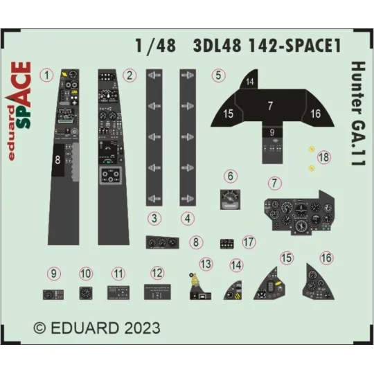 Hunter GA.11 SPACE 1/48 AIRFIX, 1/48 - Eduard Accessories 3DL48142