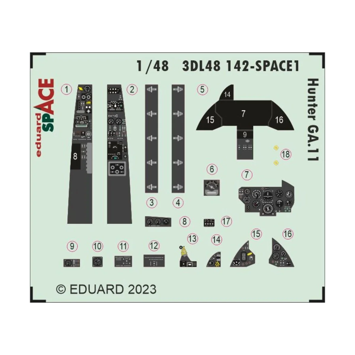 Hunter GA.11 SPACE 1/48 AIRFIX, 1/48 - Eduard Accessories 3DL48142