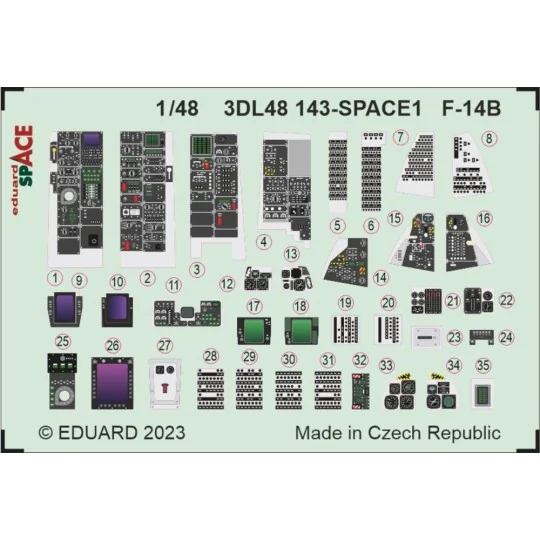 F-14B SPACE 1/48 GREAT WALL HOBBY, 1/48 - Eduard Accessories 3DL48143