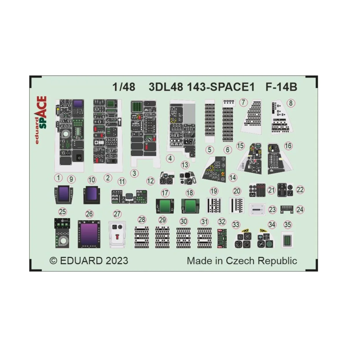F-14B SPACE 1/48 GREAT WALL HOBBY, 1/48 - Eduard Accessories 3DL48143