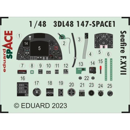 Seafire F.XVII SPACE, 1/48 - Eduard Accessories 3DL48147