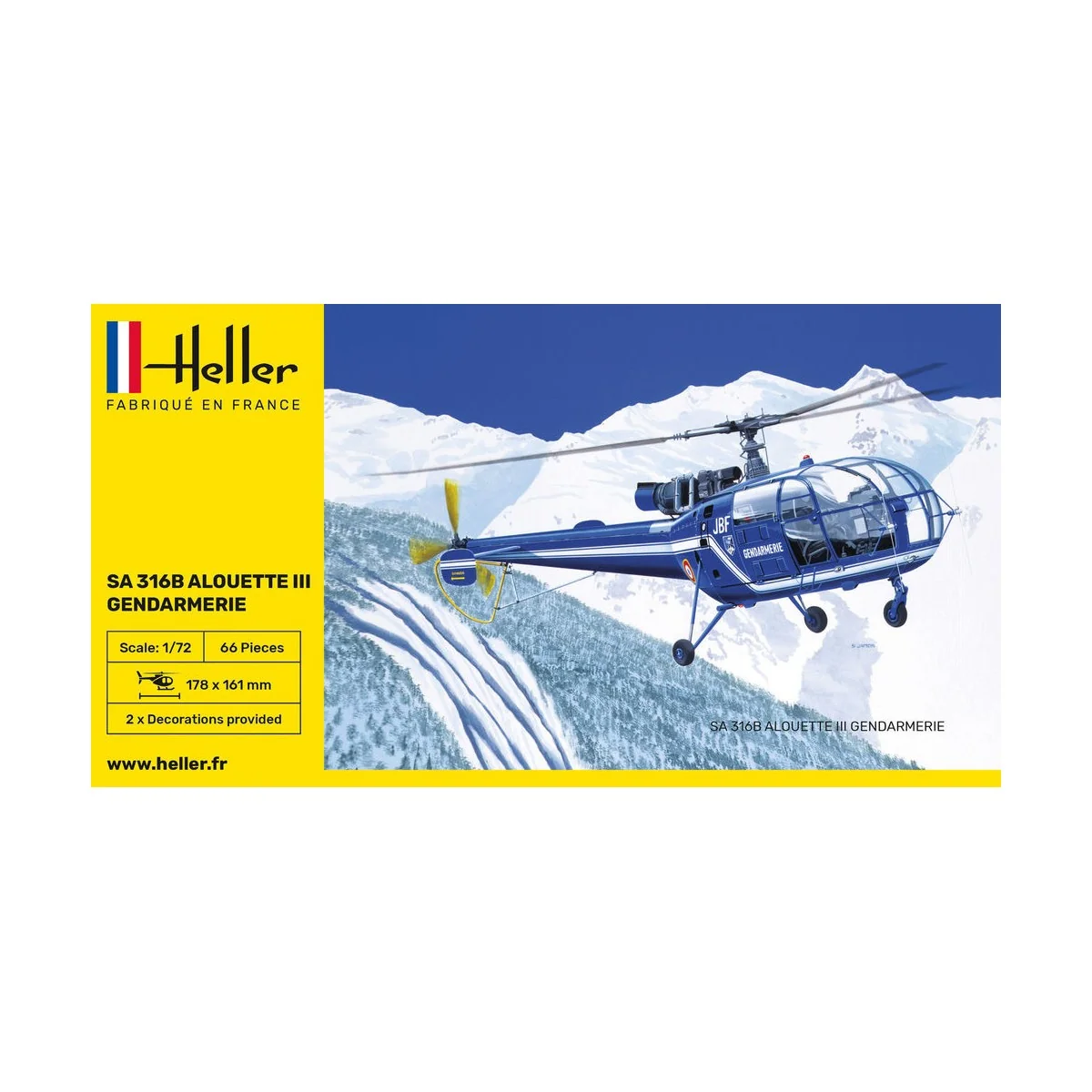 SA 316 Alouette III Gendarmerie, 1/72 - Heller 80286