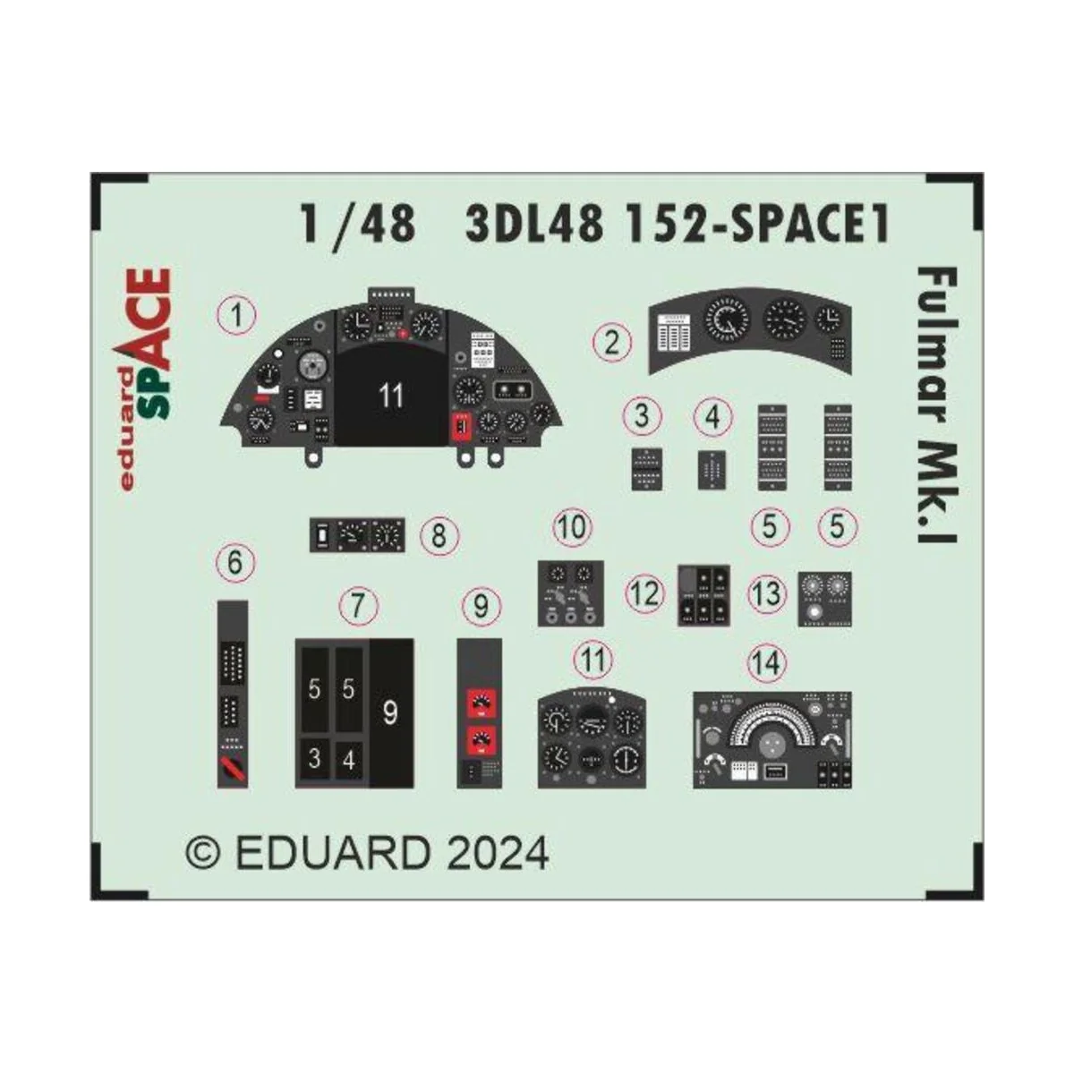 Fulmar Mk.I SPACE, 1/48 - Eduard Accessories 3DL48152