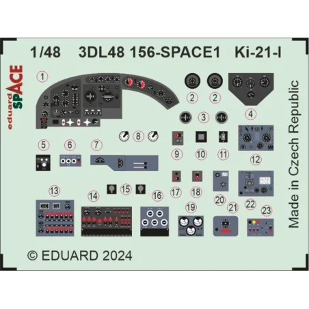Ki-21-I SPACE 1/48 ICM, 1/48 - Eduard Accessories 3DL48156