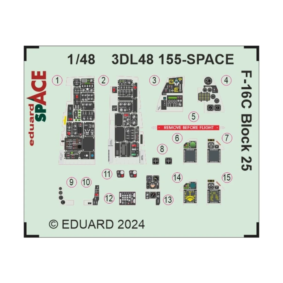 F-16C Block 25 SPACE, 1/48 - Eduard Accessories 3DL48155