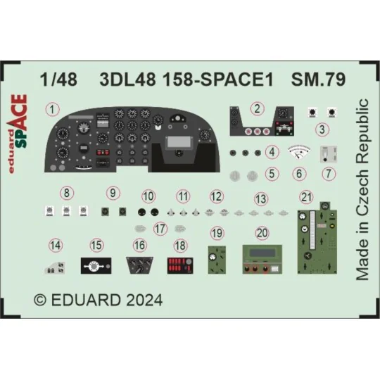 SM.79 SPACE 1/48 EDUARD, 1/48 - Eduard Accessories 3DL48158