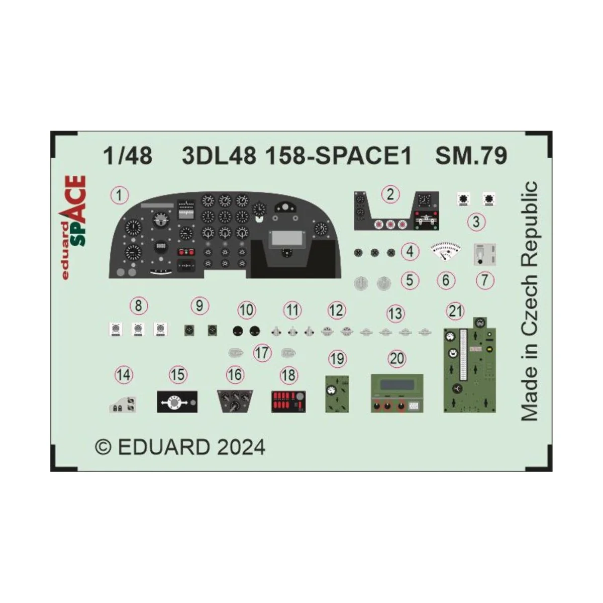 SM.79 SPACE 1/48 EDUARD, 1/48 - Eduard Accessories 3DL48158