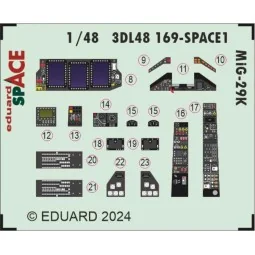 MiG-29K SPACE 1/48 HOBBY BOSS, 1/48 - Eduard Accessories 3DL48169