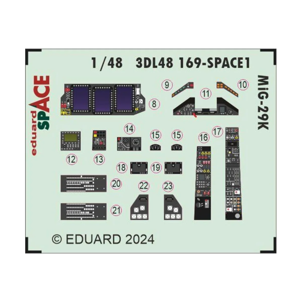 MiG-29K SPACE 1/48 HOBBY BOSS, 1/48 - Eduard Accessories 3DL48169