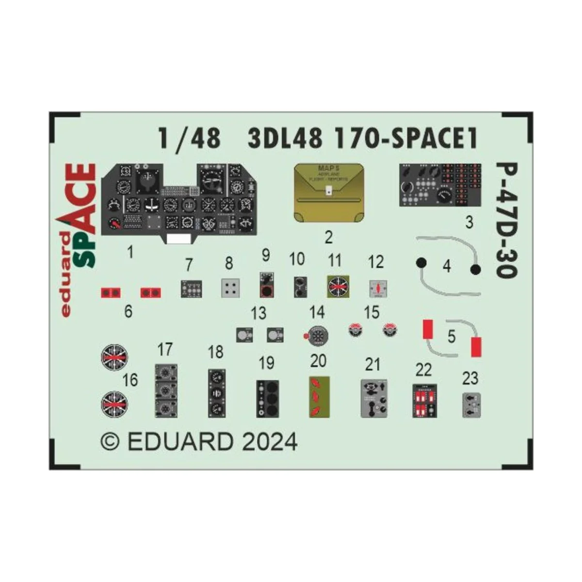 P-47D-30 SPACE 1/48 MINIART, 1/48 - Eduard Accessories 3DL48170