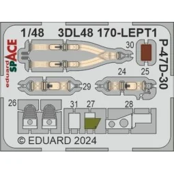 P-47D-30 SPACE 1/48 MINIART, 1/48 - Eduard Accessories 3DL48170 2
