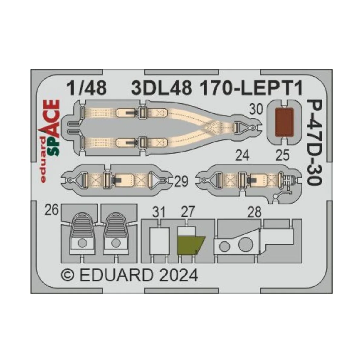 P-47D-30 SPACE 1/48 MINIART, 1/48 - Eduard Accessories 3DL48170