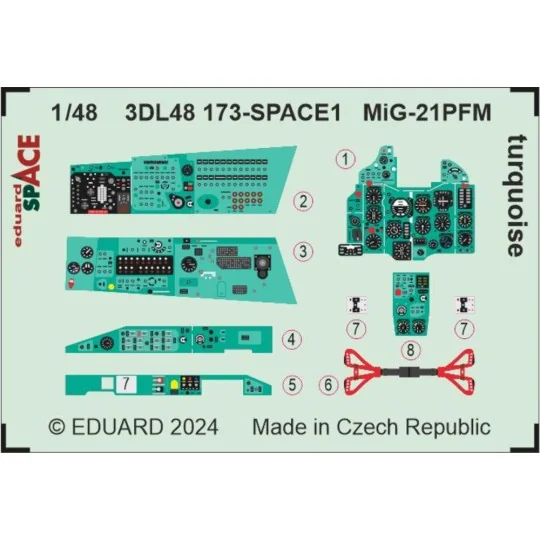MiG-21PFM turquoise SPACE 1/48 EDUARD, 1/48 - Eduard Accessories 3D...