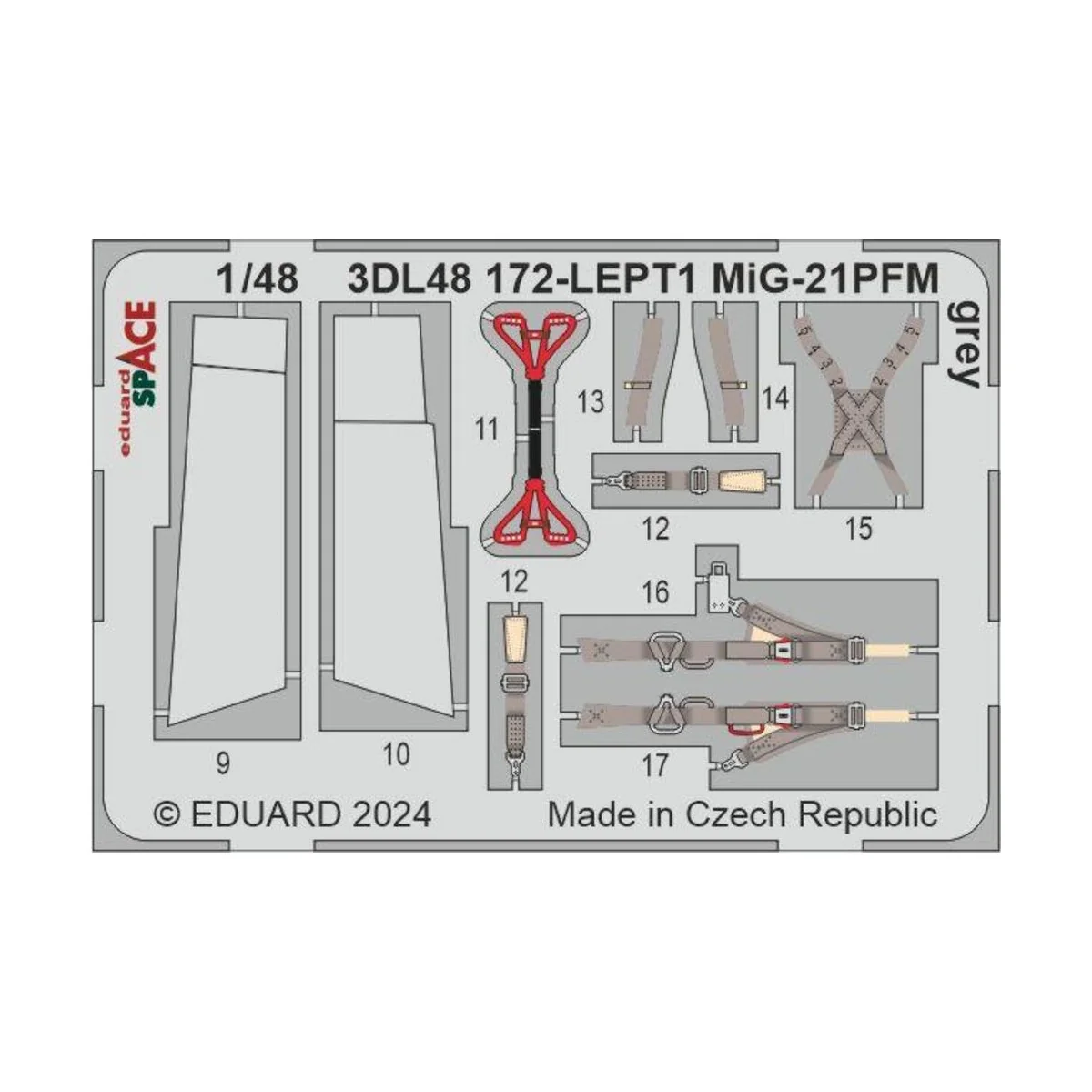 MiG-21PFM grey SPACE 1/48 EDUARD, 1/48 - Eduard Accessories 3DL48172
