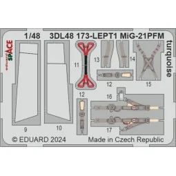 MiG-21PFM turquoise SPACE 1/48 EDUARD, 1/48 - Eduard Accessories 3D... 2