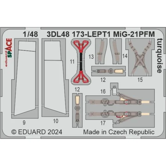 MiG-21PFM turquoise SPACE 1/48 EDUARD, 1/48 - Eduard Accessories 3D...