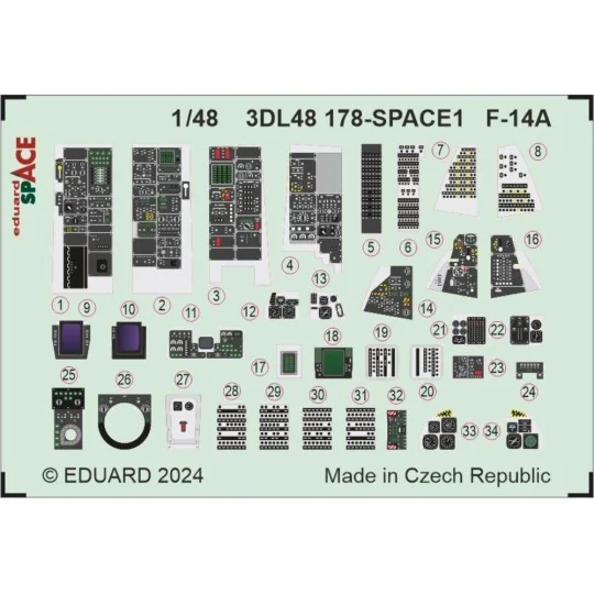 F-14A SPACE GREAT WALL HOBBY, 1/48 - Eduard Accessories 3DL48178