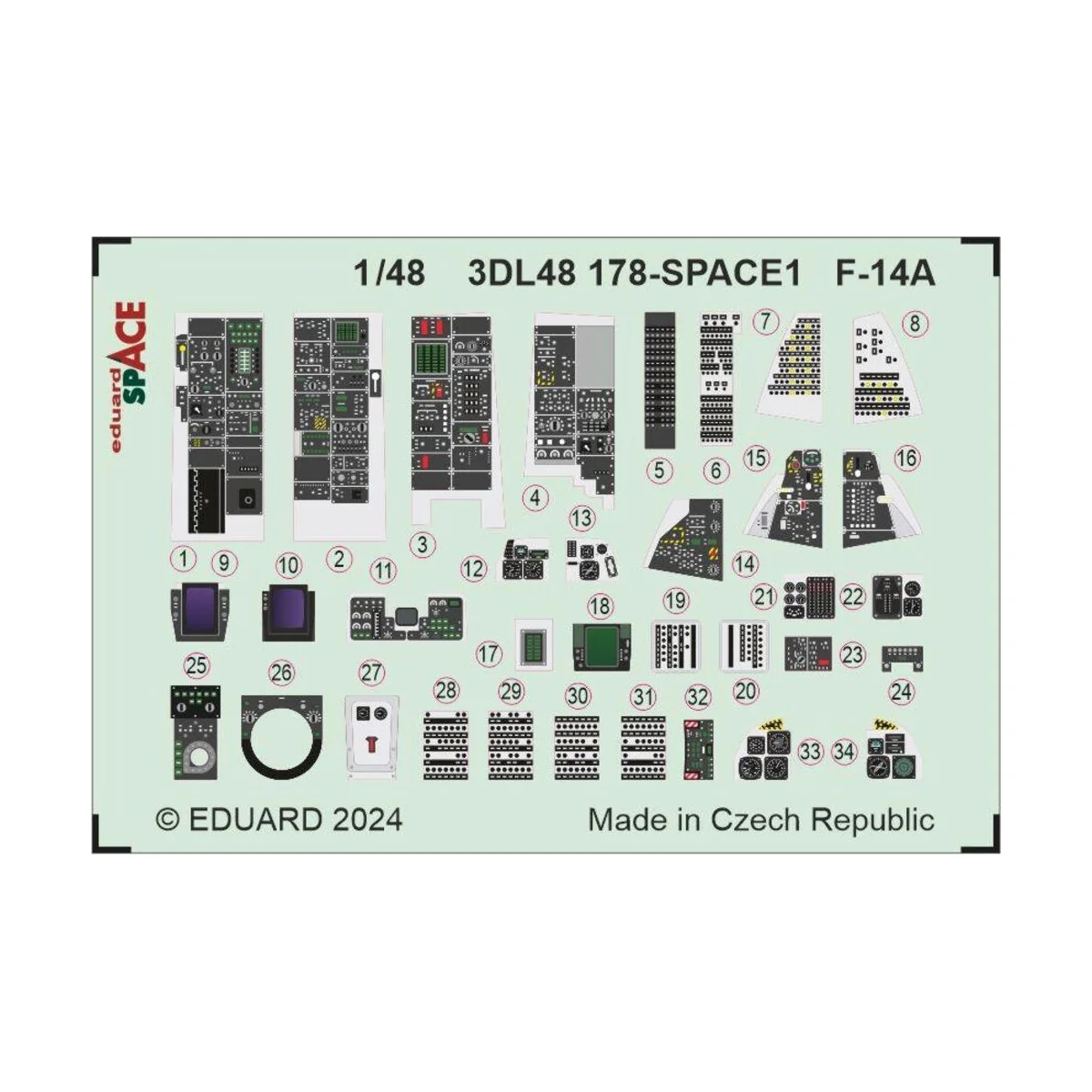 F-14A SPACE GREAT WALL HOBBY, 1/48 - Eduard Accessories 3DL48178