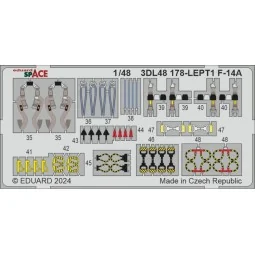 F-14A SPACE GREAT WALL HOBBY, 1/48 - Eduard Accessories 3DL48178 2