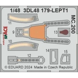 MC.200 SPACE ITALERI, 1/48 - Eduard Accessories 3DL48179 2