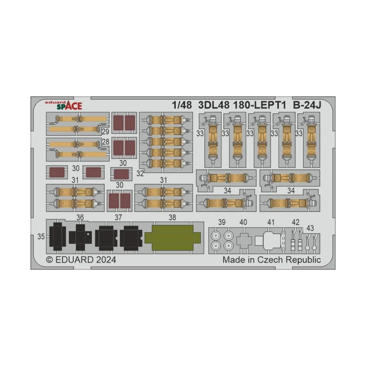 B-24J SPACE HOBBY BOSS, 1/48 - Eduard Accessories 3DL48180