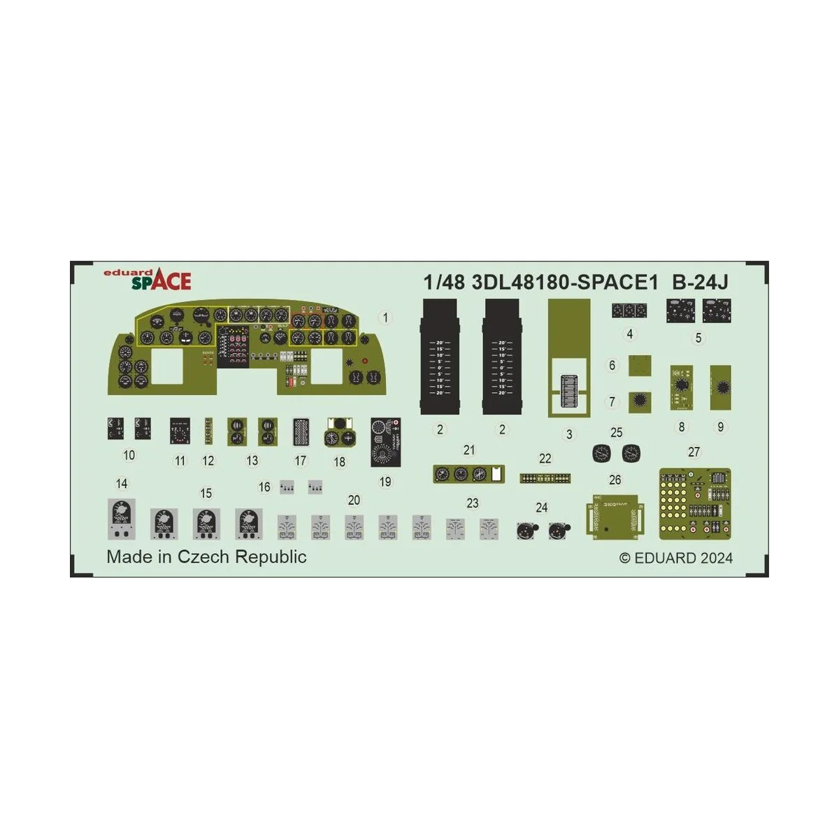 B-24J SPACE HOBBY BOSS, 1/48 - Eduard Accessories 3DL48180