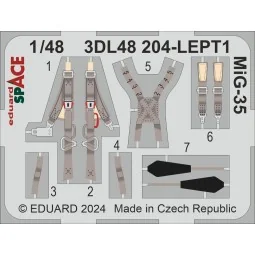 MiG-35 SPACE HOBBY BOSS, 1/48 - Eduard Accessories 3DL48204