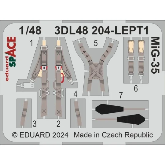 MiG-35 SPACE HOBBY BOSS, 1/48 - Eduard Accessories 3DL48204
