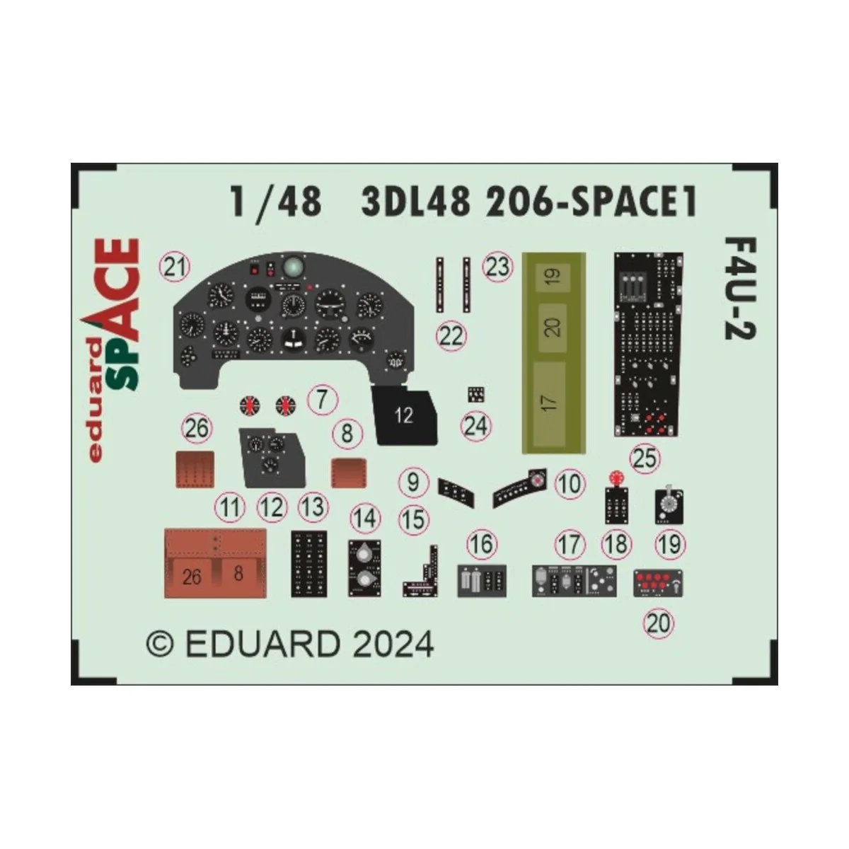 F4U-2 SPACE HOBBY BOSS, 1/48 - Eduard Accessories 3DL48206