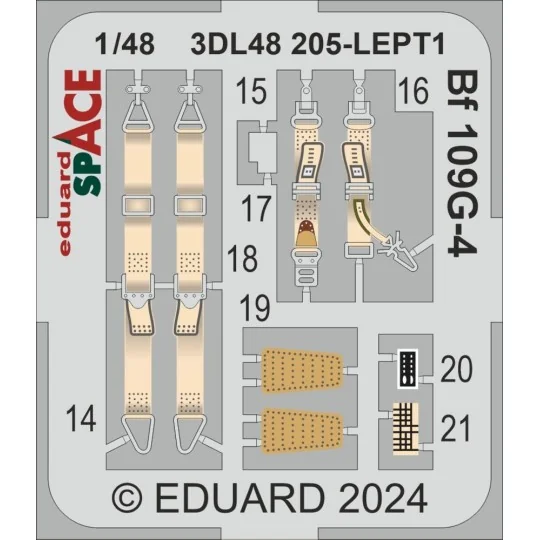 Bf 109G-4 SPACE EDUARD, 1/48 - Eduard Accessories 3DL48205