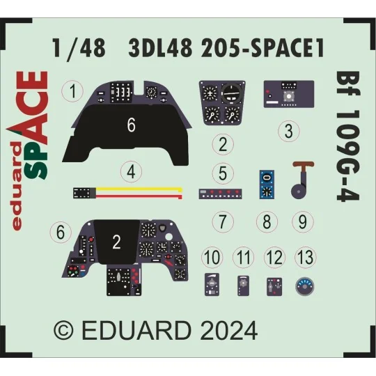 Bf 109G-4 SPACE EDUARD, 1/48 - Eduard Accessories 3DL48205