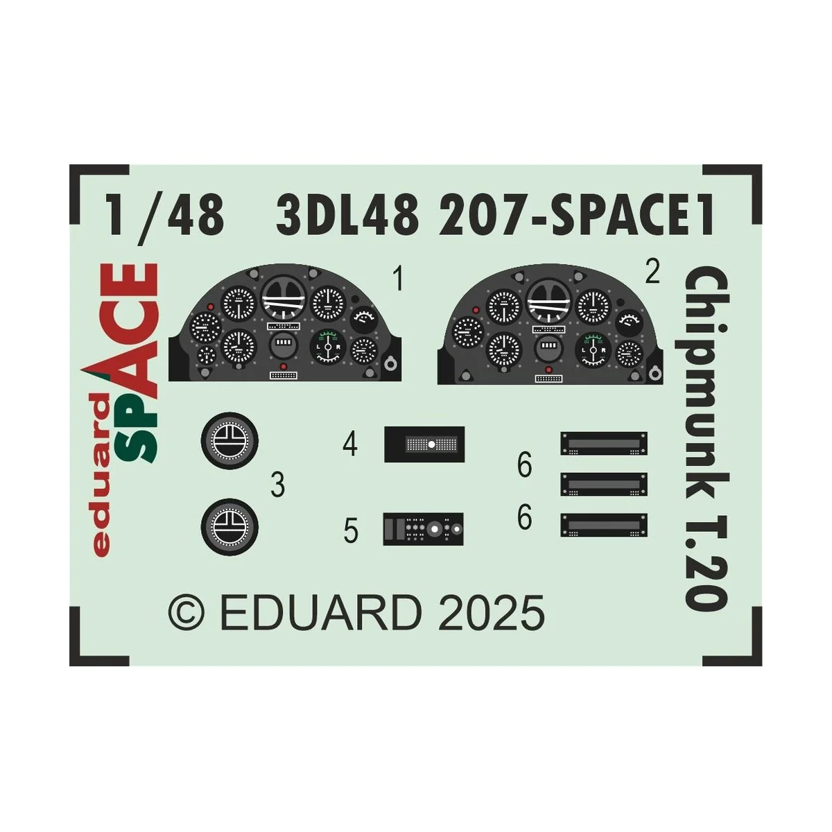 Chipmunk T.20 SPACE AIRFIX, 1/48 - Eduard Accessories 3DL48207