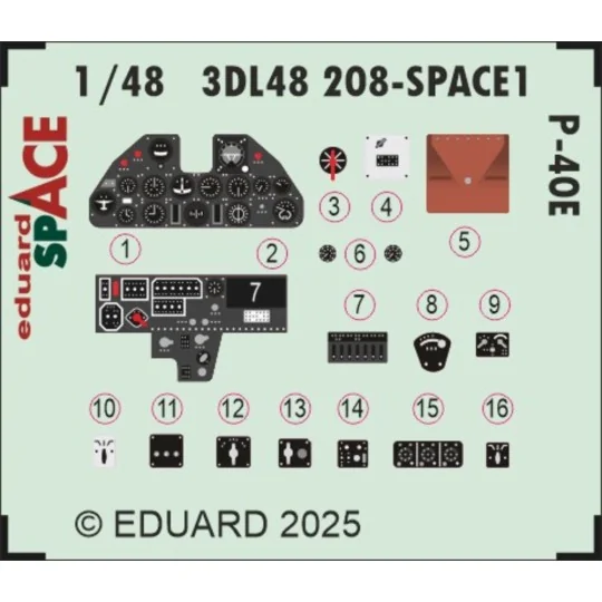 P-40E SPACE EDUARD, 1/48 - Eduard Accessories 3DL48208