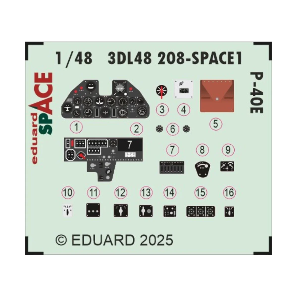 P-40E SPACE EDUARD, 1/48 - Eduard Accessories 3DL48208