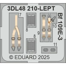 Bf 109E-3 SPACE HOBBY BOSS, 1/48 - Eduard Accessories 3DL48210