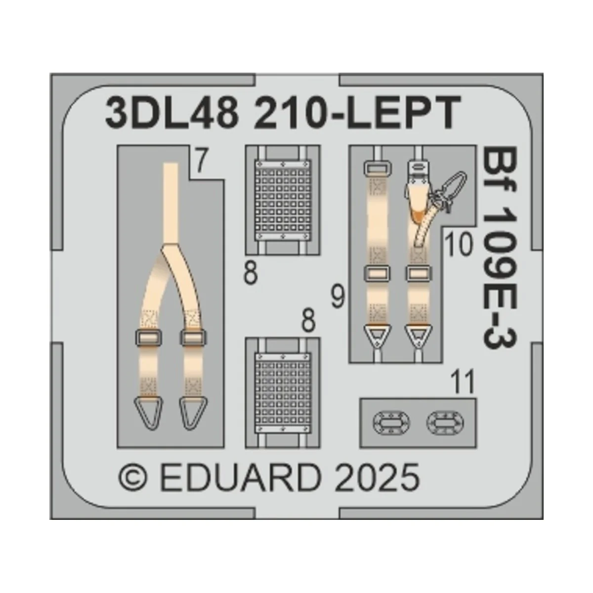 Bf 109E-3 SPACE HOBBY BOSS, 1/48 - Eduard Accessories 3DL48210