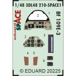 Bf 109E-3 SPACE HOBBY BOSS, 1/48 - Eduard Accessories 3DL48210 2