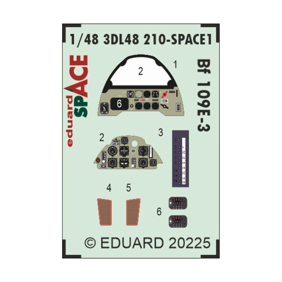 Bf 109E-3 SPACE HOBBY BOSS, 1/48 - Eduard Accessories 3DL48210