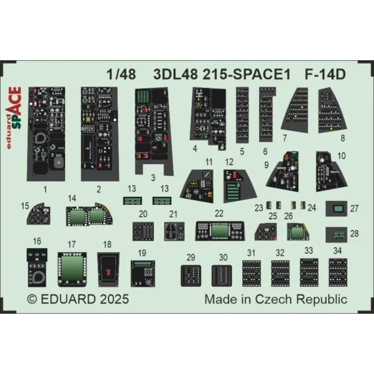 F-14D SPACE GREAT WALL HOBBY, 1/48 - Eduard Accessories 3DL48215