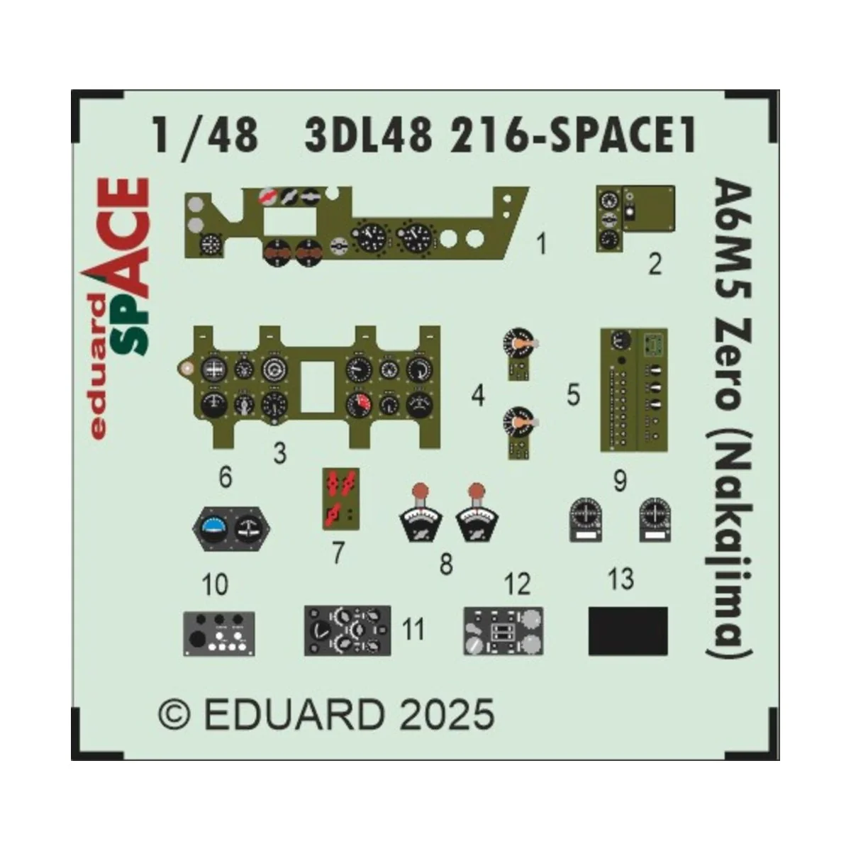 A6M5 Zero (Nakajima) SPACE FINE MOLDS, 1/48 - Eduard Accessories 3D...