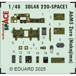 A6M5 Zero (Nakajima) SPACE EDUARD, 1/48 - Eduard Accessories 3DL48220 2
