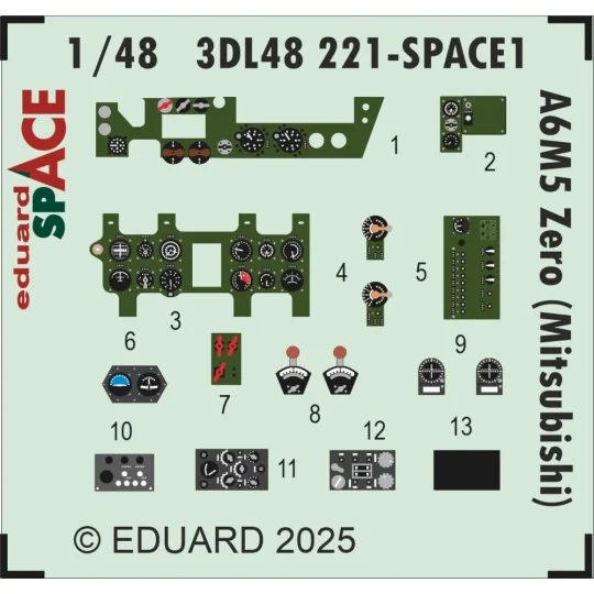 A6M5 Zero (Mitsubishi) SPACE FINE MOLDS, 1/48 - Eduard Accessories ...