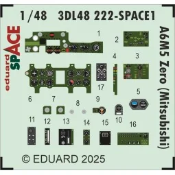 A6M5 Zero (Mitsubishi) SPACE EDUARD, 1/48 - Eduard Accessories 3DL4... 2